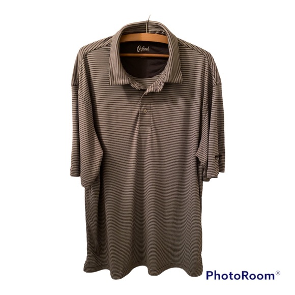 OXFORD America Mens Size XXL 2-button Polo Golf Shirt Short Sleeve Strip… - Picture 1 of 4